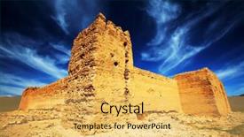  Presentation with africa - Beautiful presentation theme featuring kasbah in middle atlas mountains backdrop and a yellow colored foreground