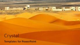 Presentation with sahara - Presentation theme with kasbah-in-sahara-desert background and a gray colored foreground