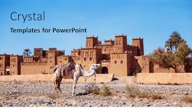  Presentation with morocco - Presentation theme having kasbah-in-skoura-near-ouarzazate background and a light blue colored foreground