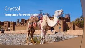  Presentation with morocco - PPT theme enhanced with kasbah-in-skoura-near-ouarzazate background and a teal colored foreground