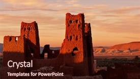  Presentation with ait - Colorful presentation theme enhanced with kasbah of ait benhaddou in morocco backdrop and a wine colored foreground