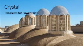  Presentation with iran - Presentation design having kashan bazaar roof iran background and a light blue colored foreground
