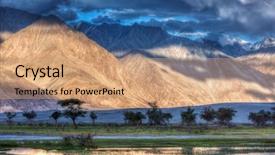  Presentation with river valley - Presentation theme featuring hdr high dynamic range image background and a coral colored foreground