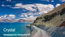  Presentation with tourism india - Presentation design having kashmir tourism - beautiful landscape of the pangong background and a ocean colored foreground
