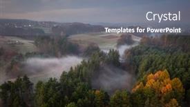  Presentation with forests - PPT layouts with kashubian-forests-at-sunrise-poland background and a gray colored foreground