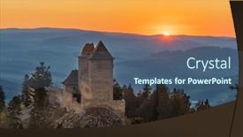  Presentation with czech republic - Colorful PPT layouts enhanced with kasperk-castle-in-sumava-czech backdrop and a ocean colored foreground