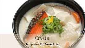  Presentation with base - Amazing PPT layouts having kasu jiru soup with a sake lees base japanese food backdrop and a soft green colored foreground