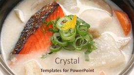  Presentation with base - Beautiful theme featuring kasu jiru soup with a sake lees base japanese food backdrop and a lemonade colored foreground