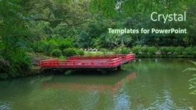  Presentation with summer time - Amazing slide set having kasugataishashinen-manyo-botanical-gardens backdrop and a forest green colored foreground