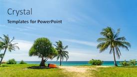  Presentation with thailand - Audience pleasing PPT theme consisting of kata-beach-in-phuket-thailand backdrop and a light blue colored foreground