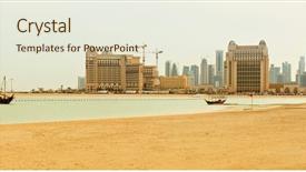  Presentation with qatar - Slides enhanced with katara beach west bay qatar background and a sky blue colored foreground