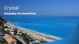  Presentation with island - Colorful theme enhanced with kathisma-beach-on-the-ionian backdrop and a teal colored foreground