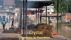  Presentation with kathmandu - Beautiful slide set featuring kathmandu-nepal-06-october-2017 backdrop and a tawny brown colored foreground