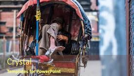  Presentation with rickshaw - Beautiful PPT theme featuring kathmandu-nepal-06-october-2017 backdrop and a tawny brown colored foreground