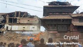  Presentation with earthquake - Slide set featuring kathmandu-nepal-april-26-2015 background and a violet colored foreground