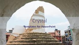  Presentation with earthquake - PPT theme with kathmandu-nepal-april-26-2015 background and a sky blue colored foreground