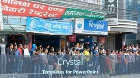  Presentation with kathmandu - Theme enhanced with kathmandu-nepal-august-3-2014 background and a ocean colored foreground