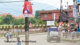  Presentation with kathmandu - Theme having kathmandu-nepal-august-3-2014 background and a mint green colored foreground