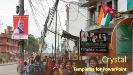  Presentation with kathmandu - Beautiful PPT layouts featuring kathmandu-nepal-august-3-2014 backdrop and a tawny brown colored foreground