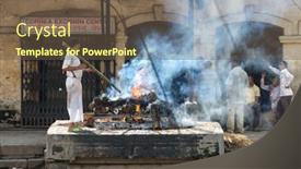  Presentation with nepal - Colorful theme enhanced with kathmandu-nepal-circa-august-2014 backdrop and a tawny brown colored foreground