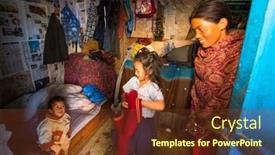  Presentation with nepal - PPT layouts enhanced with kathmandu-nepal-circa-dec-2013 background and a tawny brown colored foreground