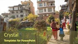  Presentation with nepal - Beautiful slide deck featuring kathmandu-nepal-circa-dec-2013 backdrop and a tawny brown colored foreground