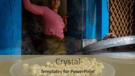  Presentation with momos - PPT theme enhanced with kathmandu-nepal-circa-march-2013 background and a coral colored foreground