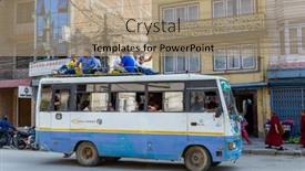  Presentation with fuel - Colorful slide deck enhanced with kathmandu-nepal-circa-november-2015 backdrop and a  colored foreground