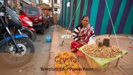  Presentation with over population - Beautiful slide set featuring kathmandu-nepal-dec-1-2013 backdrop and a coral colored foreground