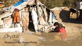  Presentation with slums - Colorful presentation design enhanced with kathmandu-nepal-dec-16-2013 backdrop and a coral colored foreground