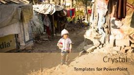  Presentation with slums - PPT theme having kathmandu-nepal-dec-16-2013 background and a coral colored foreground