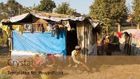  Presentation with slums - Cool new PPT theme with kathmandu-nepal-dec-16-2013 backdrop and a coral colored foreground