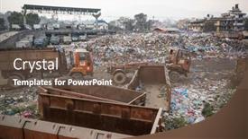  Presentation with access - PPT theme featuring portrait of young caucasian businesswoman talking on cellphone background and a light blue colored foreground