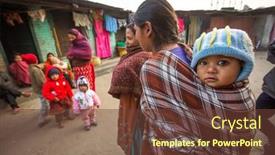  Presentation with poor children - Presentation design having kathmandu-nepal-dec-19-2013 background and a tawny brown colored foreground