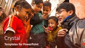  Presentation with poor children - Beautiful presentation design featuring kathmandu-nepal-dec-19-2013 backdrop and a tawny brown colored foreground