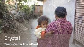  Presentation with poor child - PPT theme featuring kathmandu-nepal-dec-22-2013 background and a gray colored foreground