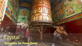  Presentation with spinning wheel - Audience pleasing slide set consisting of kathmandu-nepal-dec-23-2013 backdrop and a tawny brown colored foreground