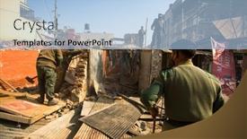  Presentation with slums - Beautiful slide deck featuring kathmandu-nepal-dec-24-2013 backdrop and a light blue colored foreground