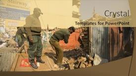  Presentation with slums - Beautiful presentation design featuring kathmandu-nepal-dec-24-2013 backdrop and a yellow colored foreground