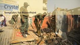  Presentation with slums - Audience pleasing presentation theme consisting of kathmandu-nepal-dec-24-2013 backdrop and a blonde colored foreground