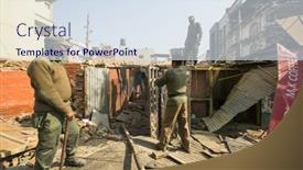  Presentation with slums - Audience pleasing presentation design consisting of kathmandu-nepal-dec-24-2013 backdrop and a sky blue colored foreground