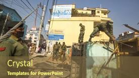  Presentation with slums - Presentation theme featuring kathmandu-nepal-dec-24-2013 background and a tawny brown colored foreground