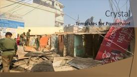  Presentation with slums - Slide deck with fenugreek - pepper paprika mustard turmeric cumin background and a gray colored foreground.