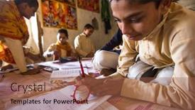  Presentation with nepal culture - Theme featuring kathmandu-nepal-dec-9-2013 background and a red colored foreground