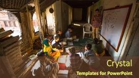  Presentation with nepal culture - Colorful slides enhanced with kathmandu-nepal-dec-9-2013 backdrop and a tawny brown colored foreground