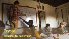  Presentation with nepal culture - Colorful presentation design enhanced with kathmandu-nepal-dec-9-2013 backdrop and a tawny brown colored foreground