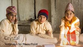  Presentation with nepal culture - Presentation theme consisting of kathmandu-nepal-dec-9-2013 background and a coral colored foreground