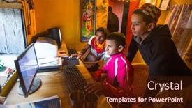  Presentation with nepal culture - Slide deck featuring oman on political globe background and a light blue colored foreground