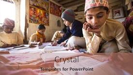  Presentation with nepal culture - Amazing slide deck having kathmandu-nepal-dec-9-2013 backdrop and a coral colored foreground