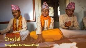  Presentation with nepal culture - Amazing presentation theme having kathmandu-nepal-dec-9-2013 backdrop and a tawny brown colored foreground
